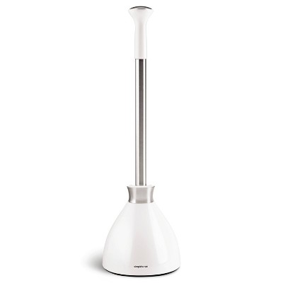 simplehuman Plunger and Caddy - White - ULINE - S-24668W