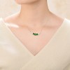 Guili Sterling Silver Necklace with Gold-Plated CZ Bar in Red, Blue, or Green—A Rich, Colorful Statement for Any Outfit. - 3 of 3