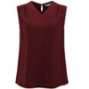 INSPIRE CHICH Women's V Neck Sleeveless Keyhole Pleated Shoulder Blouse - 2 of 4