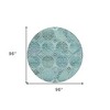 Teal Blue And Aqua Trellis Washable Indoor Outdoor Area Rug - 3 of 4