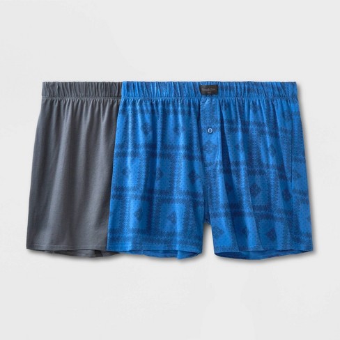Hanes Premium Men's 4pk Knit Boxers - Blue/black : Target