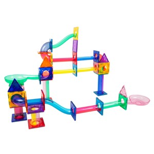 PICASSO-TILES 71 PC Marble Race Track Building Block & Magnetic Tiles, Building STEM Toy for Kids 3+ - 1 of 4