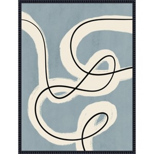 Amanti Art Minimalist line art in blue grey by Little Dean Framed Canvas Wall Art - 1 of 4