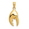 Black Bow Jewelry 14k Yellow Gold 3D Moveable Stone Crab Claw Pendant - 3 of 4