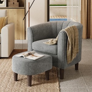 Compact Accent Chair with Ottoman for Living Room - 1 of 4