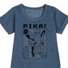 - Pokémon - Pika Pikachu Grid Graphic Short Sleeve Fleece Dress - 2 of 4