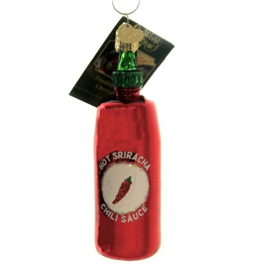 Old World Christmas 4.5 Inch Sriracha Sauce Ornament Chili's Hot Tree Ornaments