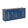 ORRD Modern Blue TV Console 67" with Glass Doors, TV Stand with 3 Drawers & Adjustable Shelves for Living Room Storage - 3 of 4