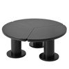 GlasFlength Coffee Tables, Modern Coffee Table, Multi-Functional Design, Perfect for Family Rooms, Black, 39.4"*39.4"*15.7" - 3 of 4