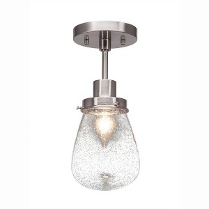 Toltec Lighting Meridian 1 - Light Semi-Flush Mount in  Brushed Nickel with 5" Clear Bubble Shade - 1 of 1