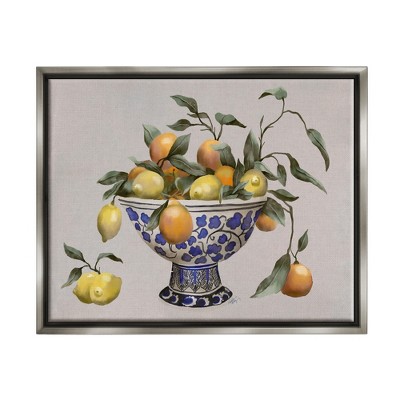 Stupell Industries Citrus Fruits in Bowl Framed Canvas