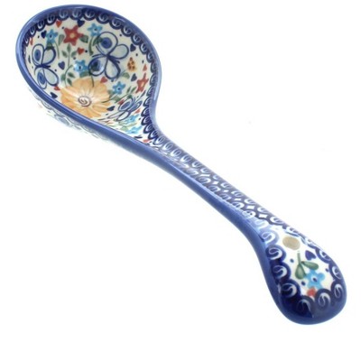 Blue Rose Polish Pottery Butterfly Soup Ladle