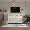 Small Sideboard Buffet Cabinet, 47 Inch Kitchen Storage Cabinet with Charging Station, Led Lights & Drawers, Wood Coffee Bar Station with Storage for - 4 of 4