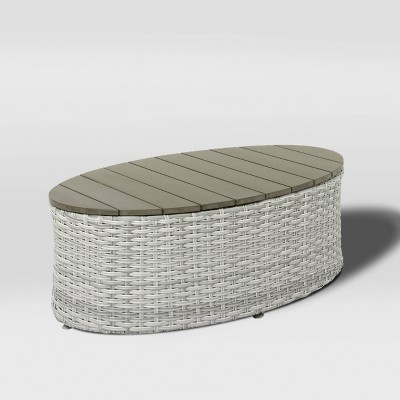 Brisbane Weather Resistant Oval Patio Coffee Table - Gray -  CorLiving