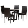 Baxton Studio Bruna Modern Dark Brown Faux Leather and Espresso Brown Finished Wood 5-Piece Dining Set - 2 of 4