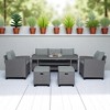 Mshliw 6-Piece Outdoor Rattan Wicker Patio Set - Sofa, Chairs, Stools, and Table, Weather-Resistant, Cushions Included - 3 of 4