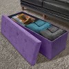 Sorbus Collapsible Bench Ottoman With Cover - Faux Suede - 2 of 4