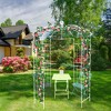 Dolonm Metal Garden Arch Iron Garden Arbors Gazebo Dia 81.3'' x 114.2'' High Birdcage Shape Pergola Pavilion for Wedding Ceremony Cream White - 4 of 4