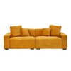 104.72" Corduroy Sofa with 4 Throw Pillows & Solid Wood Frame - 4 of 4