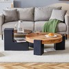 Modern Coffee Tables Set of 2, Coffee Table with Detachable Nightstand, Accent Center Table with Glass Top Side Table for Bedroom Office - 2 of 4