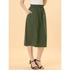 INSPIRE CHIC Women's Casual Elastic Waist Peasant A-Line Midi Skirts with Pockets - 3 of 4