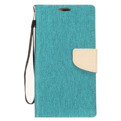 Insten Stand Denim Fabric with Card Slot Case Cover For Apple iPhone XS Max, Blue/Gray by Eagle