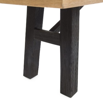 Betteravia Outdoor Acacia Wood Dining Bench with Brushed Mahogany Legs