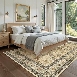 Promotion Sale!  Vintage Floral Area Rug, Machine Washable Boho Soft Low-Pile Carpet,  Living Room Bedroom - 1 of 4