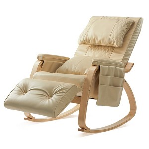 Massage Rocking Chair, Upholstered Glider Chair with Adjustable Footrest, Rocker Recliner Chair, Reading Chair for Living Room Bedroom Office - 1 of 4