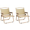 vidaXL Camping Chairs 2 pcs Beige 21.3"x16.9"x23.2" Oxford Fabric - 2 of 4