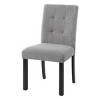 Set of 4 Modern Upholstered Dining Chairs with Wood Legs, Linen Fabric Accent Side Chairs for Kitchen, Dining Room, Living Room-Panipeachy - 3 of 4
