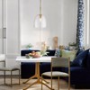 Rennnsan Blaneth 14"W 1-Light Dome Glass Modern Dimmable Pendant in Gold - 4 of 4