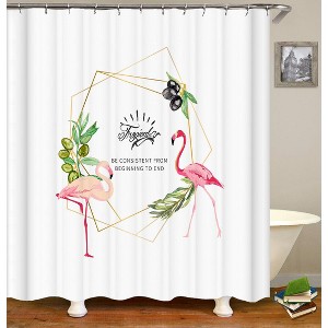 Tropical Style Shower Curtains for Bathroom Waterproof Fabric Bath Curtain Durable Soft Stylish Bathroom Decor 72x72 Inch - 1 of 1