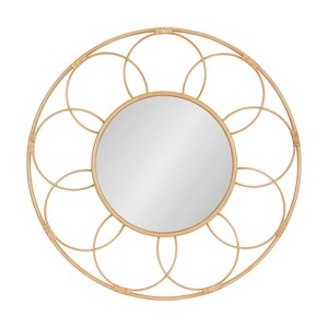 34"x34" Cori Round Rattan Mirror - Kate & Laurel All Things Decor - 1 of 4