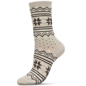 Memoi Women's Soft Fair Isle Cashmere Blend Crew Socks - 1 of 2