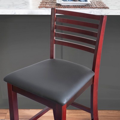 Merlot Espresso 30" Ladder Back Barstool with Padded Seat
