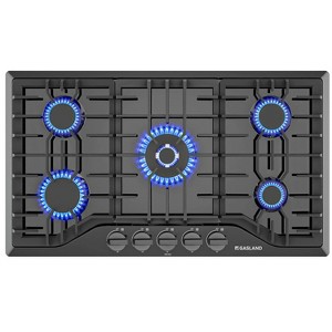 GASLAND PRO GH2365SF 36-Inch 5-Burner Built-in Gas Cooktop, NG/LPG Convertible, Black Enamel - 1 of 4