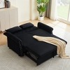 LOVMOR Artemax 55" Modern Shiny Velvet Convertible Loveseat Sleeper Sofa Couch w/ 2 Lumbar Pillows, Adjustable Pull-Out Bed and Removable Armrest - 3 of 4
