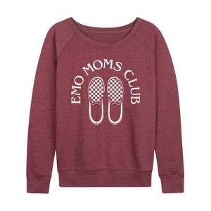 Women's - Instant Message - Emo Moms Club Lightweight French Terry Wide Neck Long Sleeve Graphic Shirt - 1 of 4