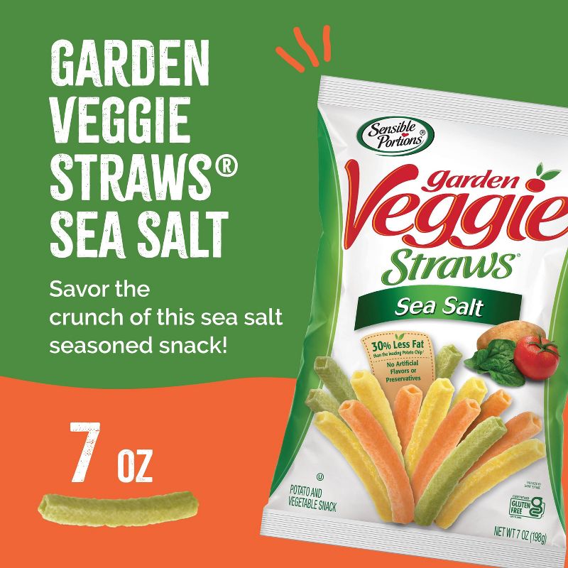 Sensible Portions Sea Salt Garden Veggie Straws - 7oz, 3 of 9