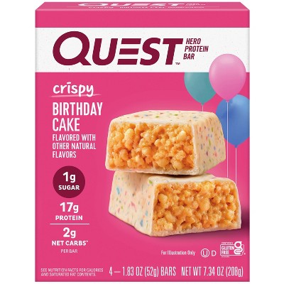 Quest Nutrition 17g Crispy Hero Protein Bar - Birthday Cake - 4pk