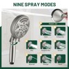 Cobbe Brushed Nickel Shower Faucet Combo Kit with 8-Inch Round 6 Settings Shower Head and 9 Settings Handheld Shower Single Handle with 59-Inch Hose - 4 of 4