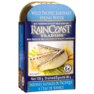 Raincoast Wild Pacific Sardines in Spring Water 120 g Can.