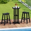 Tangkula 3PCS Outdoor HDPE Bar Table & Chair Set for 2 w/ Footrests for Garden Yard Pool - 3 of 4