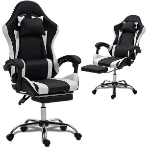 Bosmiller Gaming Chair with Massage Lumbar Support Ergonomic Video Game Chair, Adjustable Headrest & Footrest - 1 of 4