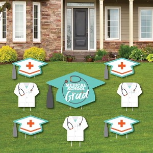 Big Dot of Happiness Medical School Grad Doctor Outdoor Decorations - Graduation Yard Signs - Set of 8 - 1 of 4