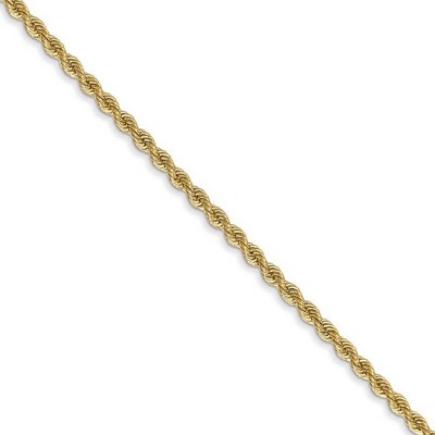 Black Bow Jewelry 2mm, 14k Yellow Gold, Handmade Solid Rope Chain Necklace