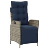 vidaXL 3 Piece Bistro Set with Cushions Gray Poly Rattan - 4 of 4