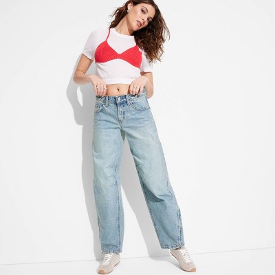 Women's Low-Rise Barrel Jeans - Wild Fable™