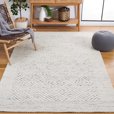 Marbella Ivory and Black Handwoven Wool Area Rug